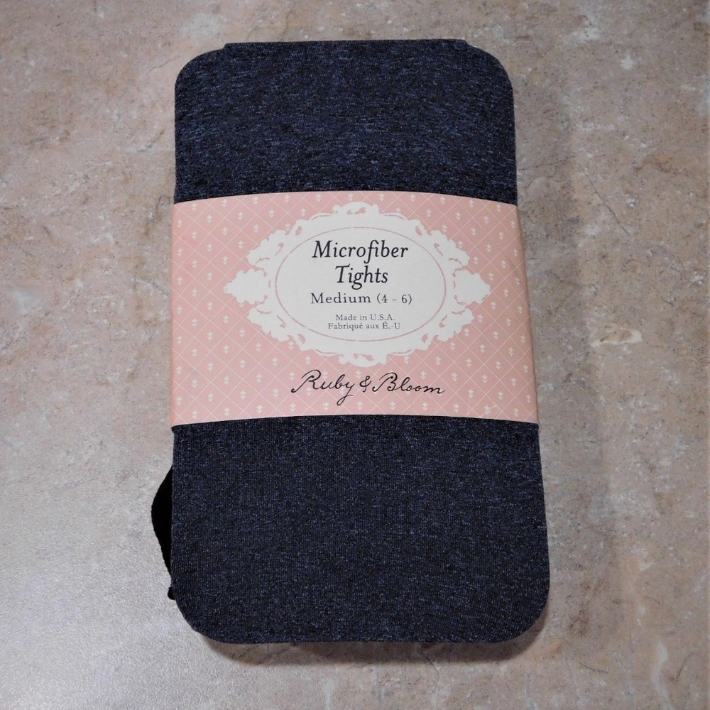 Ruby & Bloom Charcoal Gray Microfiber Tights Small